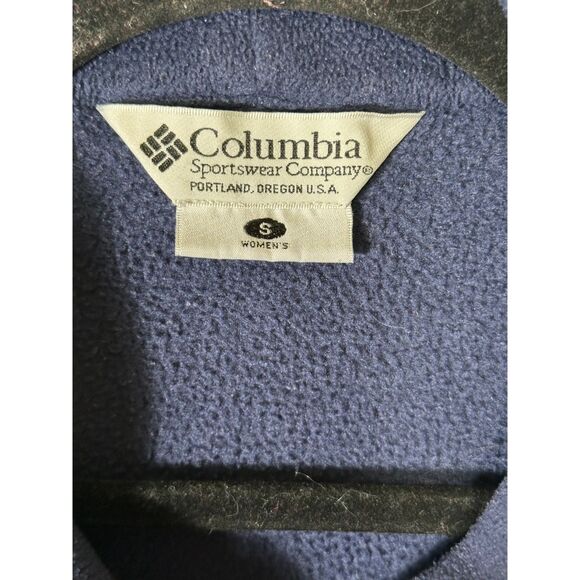 Columbia Women's Utility Navy Blue Front Zip Fleece Jacket Cinch Waist Size S - Picture 2 of 4